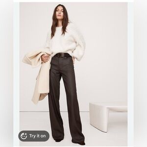 The Coated Denim Pintuck Jean in brown